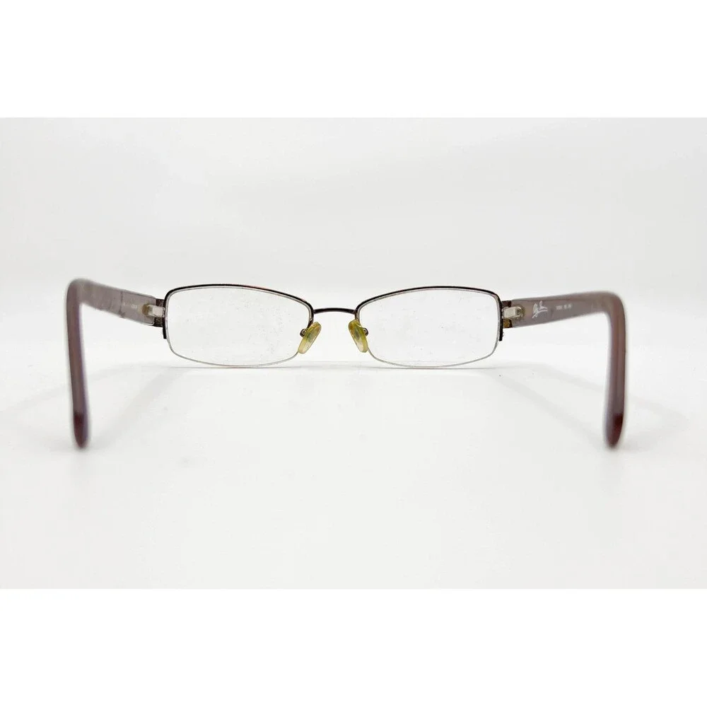 Oleg Cassini Eyeglasses Womens Brown OC0326 Rhinestone Semi Rimless 53-18-135